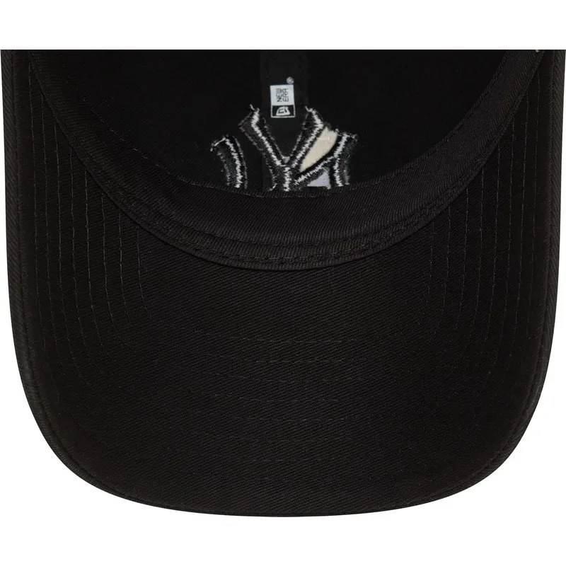 cappellino-curvo-nero-regolabile-con-logo-nero-9twenty-washed-di-new-york-yankees-mlb-di-new-era