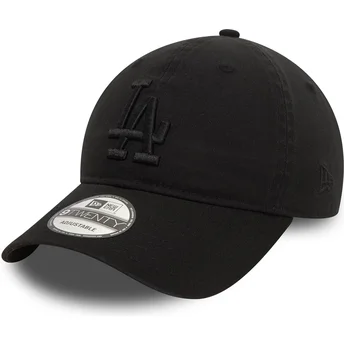 Czarna regulowana czapka z zakrzywionym daszkiem z czarnym logo 9TWENTY Washed Los Angeles Dodgers MLB od New Era