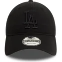 casquette-courbee-noire-ajustable-avec-logo-noir-9twenty-washed-los-angeles-dodgers-mlb-new-era