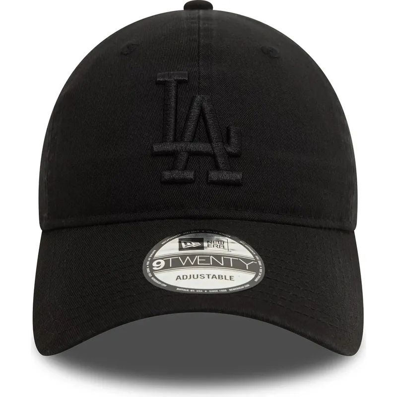 cappellino-con-visiera-curva-nero-regolabile-con-logo-nero-9twenty-washed-dei-los-angeles-dodgers-mlb-di-new-era