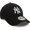 verstellbare-schwarze-9twenty-washed-kappe-mit-gebogenem-schirm-der-new-york-yankees-mlb-von-new-era