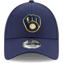 cappellino-curvo-blu-navy-regolabile-9forty-the-league-dei-milwaukee-brewers-mlb-di-new-era