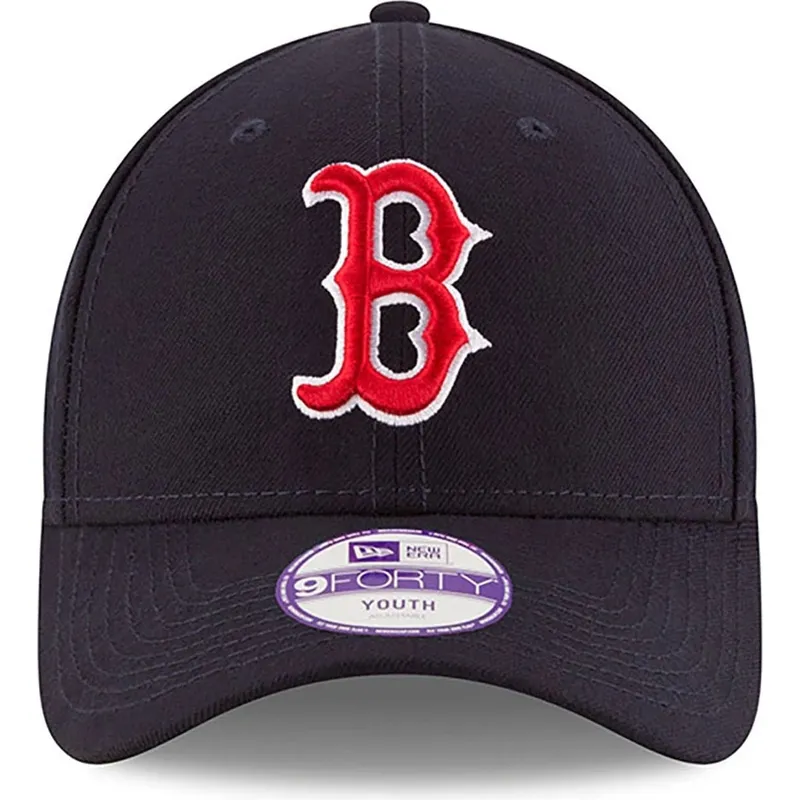 marineblaue-gebogene-verstellbare-kinderkappe-9forty-the-league-der-boston-red-sox-mlb-von-new-era