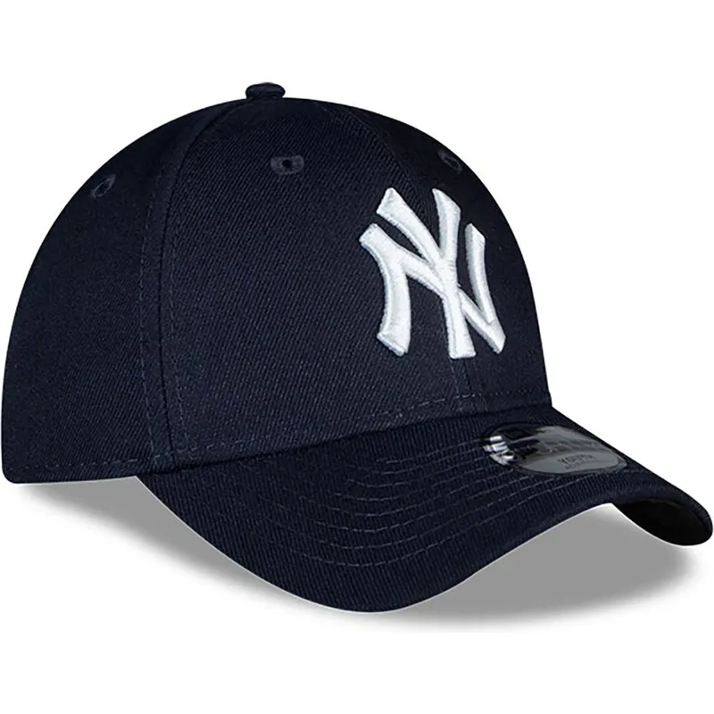 marineblaue-gebogene-verstellbare-kappe-fur-kinder-9forty-the-league-der-new-york-yankees-mlb-von-new-era