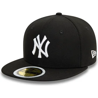 Gorra plana negra ajustada para niño 59FIFTY de New York Yankees MLB de New Era