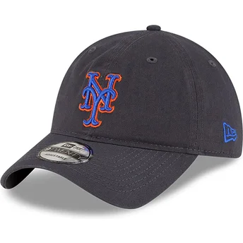 New Era New York Mets MLB 9TWENTY Core Classic grå justerbar böjd keps