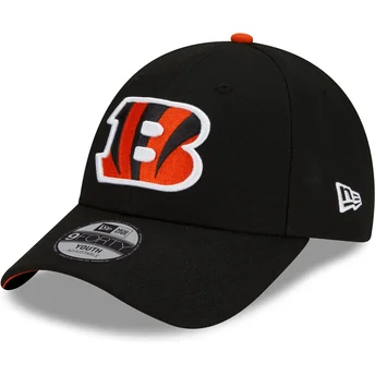 Schwarze gebogene verstellbare Kinderkappe 9FORTY The League der Cincinnati Bengals NFL von New Era