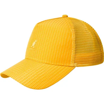 Cappellino trucker giallo Seersucker Mesh Warm Apricot di Kangol
