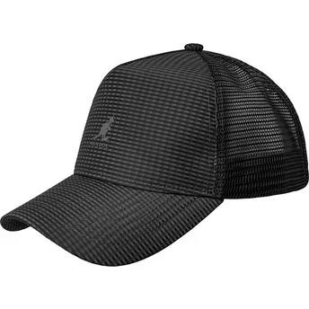 Kangol Seersucker Mesh Black Trucker Cap in Schwarz
