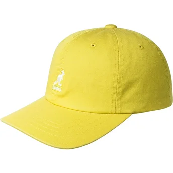 Cappellino curvo giallo regolabile Washed Baseball Lemon Sorbet di Kangol