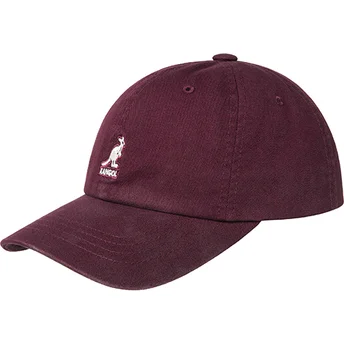 Cappellino curvo granata regolabile Washed Baseball Cordovan di Kangol