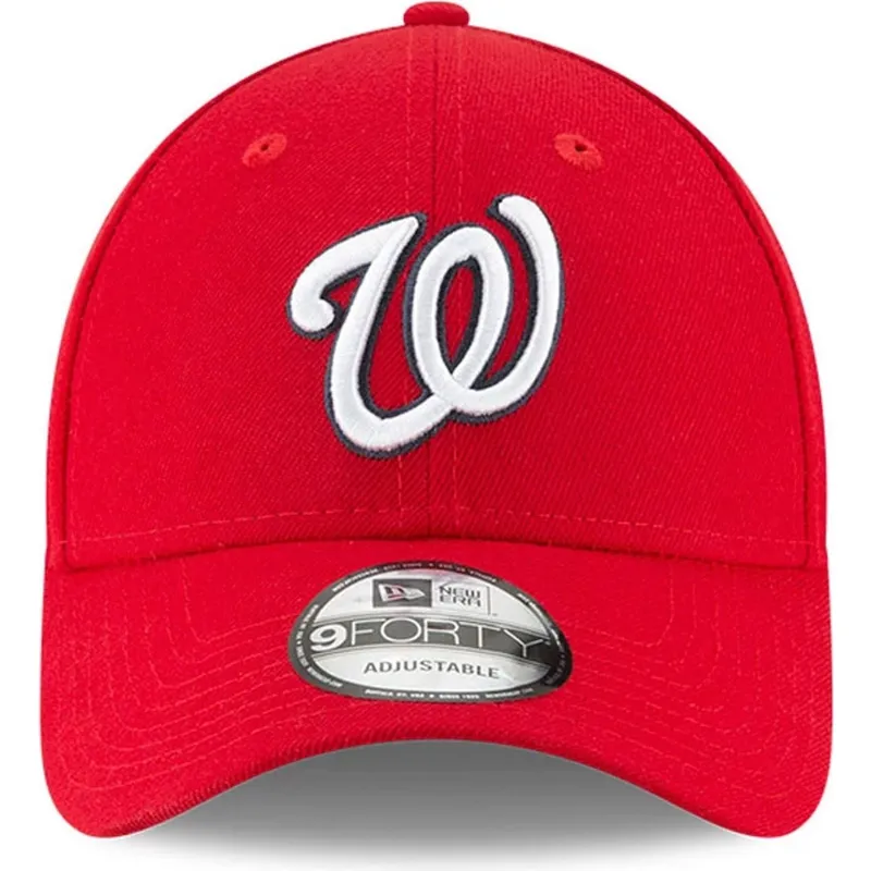 rote-verstellbare-curved-cap-9forty-the-league-der-washington-nationals-mlb-von-new-era