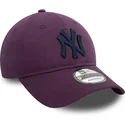 new-era-mlb-new-york-yankees-9twenty-league-essential-violette-verstellbare-kappe-mit-marineblauem-logo