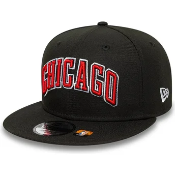 Cappellino piatto nero snapback 9FIFTY Statement dei Chicago Bulls NBA di New Era