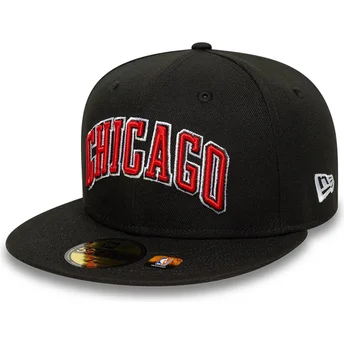 Casquette plate noire ajustée 59FIFTY Statement Chicago Bulls NBA New Era