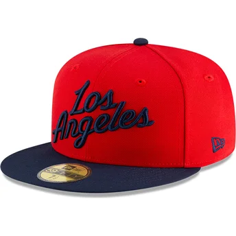 Los Angeles Clippers NBA New Era 59FIFTY Statement röd och marinblå justerbar flat keps