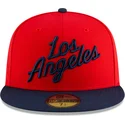 cappello-piatto-rosso-e-blu-navy-regolabile-59fifty-statement-dei-los-angeles-clippers-nba-di-new-era