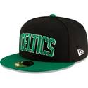 cappello-piatto-nero-e-verde-aderente-59fifty-statement-dei-boston-celtics-nba-di-new-era