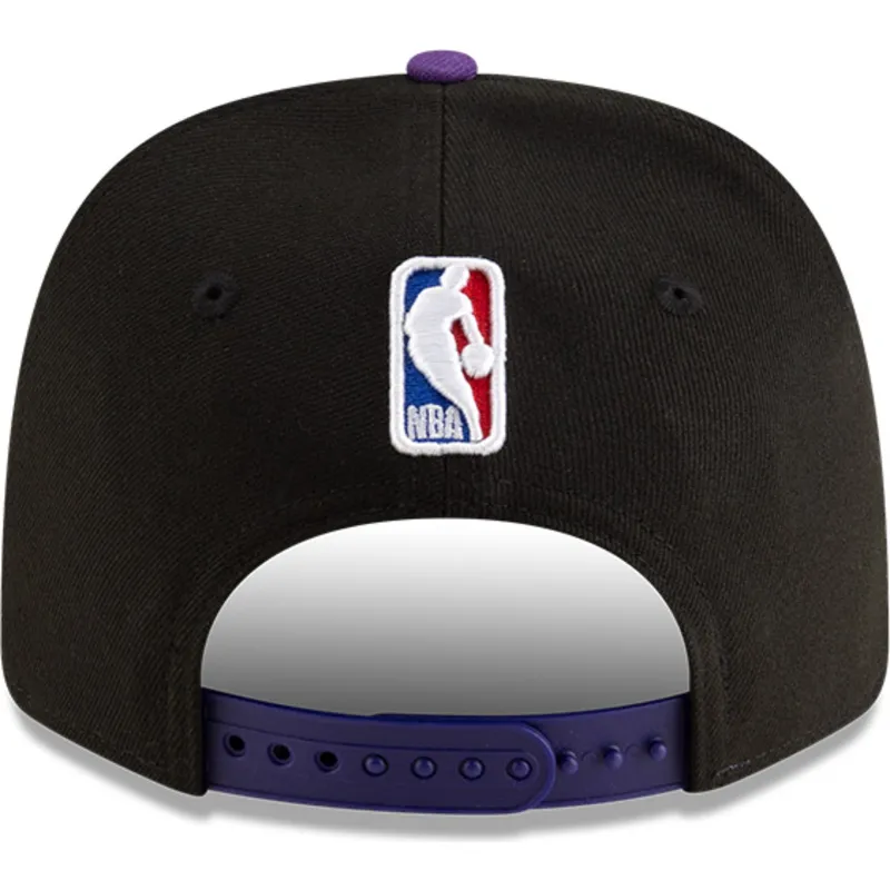 violette-und-schwarze-gebogene-kappe-snapback-9seventy-statement-stretch-snap-der-los-angeles-lakers-nba-von-new-era