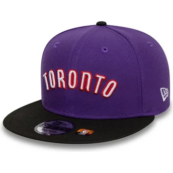 Gorra plana violeta y negra snapback 9FIFTY Classic de Toronto Raptors NBA de New Era