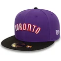 casquette-plate-violette-et-noire-ajustee-59fifty-classic-toronto-raptors-nba-new-era