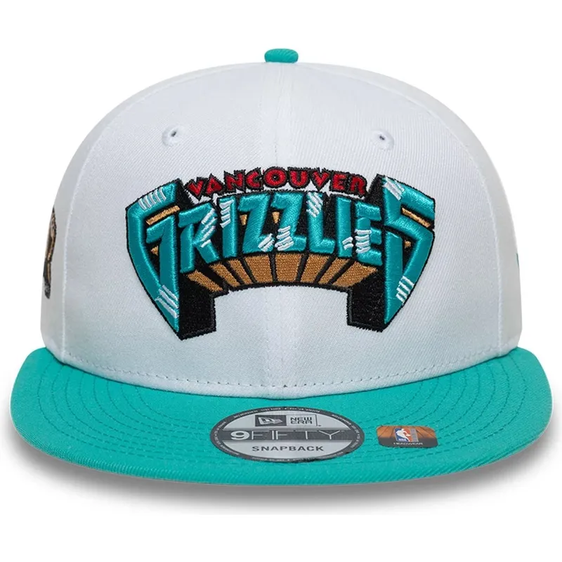 weisse-und-grune-flache-snapback-kappe-9fifty-classic-der-memphis-grizzlies-nba-von-new-era