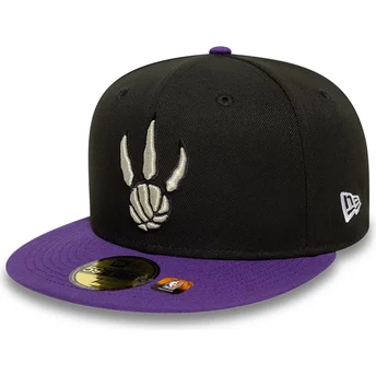 New Era Flat Brim 59FIFTY Classic Toronto Raptors NBA Black and Purple Fitted Cap