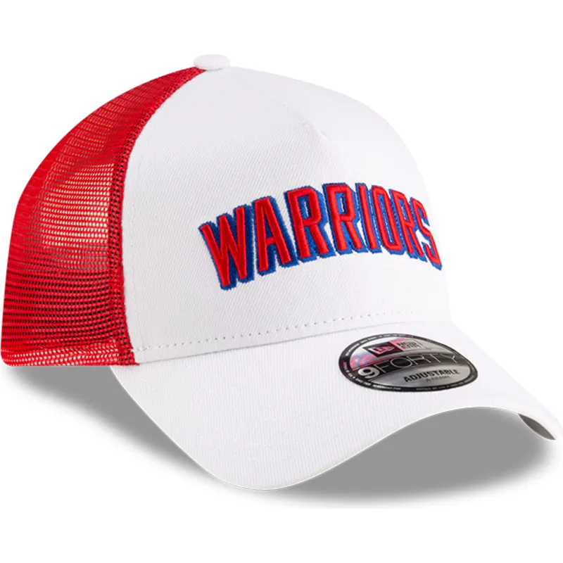 weisse-und-rote-trucker-kappe-a-frame-classic-der-golden-state-warriors-nba-von-new-era