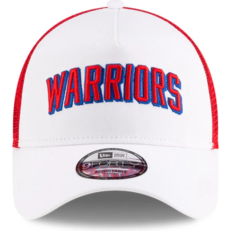 weisse-und-rote-trucker-kappe-a-frame-classic-der-golden-state-warriors-nba-von-new-era