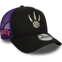 schwarze-und-violette-trucker-kappe-a-frame-classic-der-toronto-raptors-nba-von-new-era