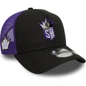 schwarze-und-violette-trucker-kappe-a-frame-classic-der-sacramento-kings-nba-von-new-era