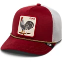 casquette-trucker-rouge-et-blanche-coq-cock-garnet-rooster-the-farm-jewel-tones-goorin-bros