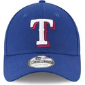 blaue-verstellbare-gebogene-kappe-9forty-the-league-der-texas-rangers-mlb-von-new-era