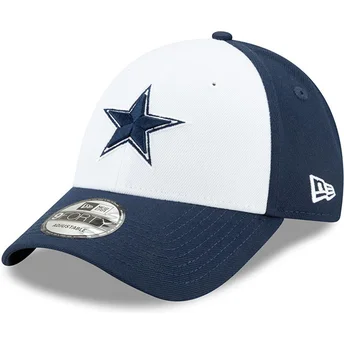 Weiße und marineblaue verstellbare Curved Cap 9FORTY The League Dallas Cowboys NFL von New Era