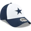 cappellino-curvo-bianco-e-blu-navy-regolabile-9forty-the-league-dei-dallas-cowboys-nfl-di-new-era