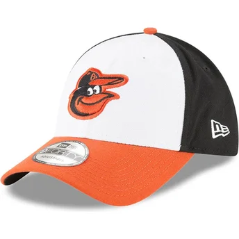 Justerbar vit, svart och orange 9FORTY The League-keps från Baltimore Orioles MLB av New Era