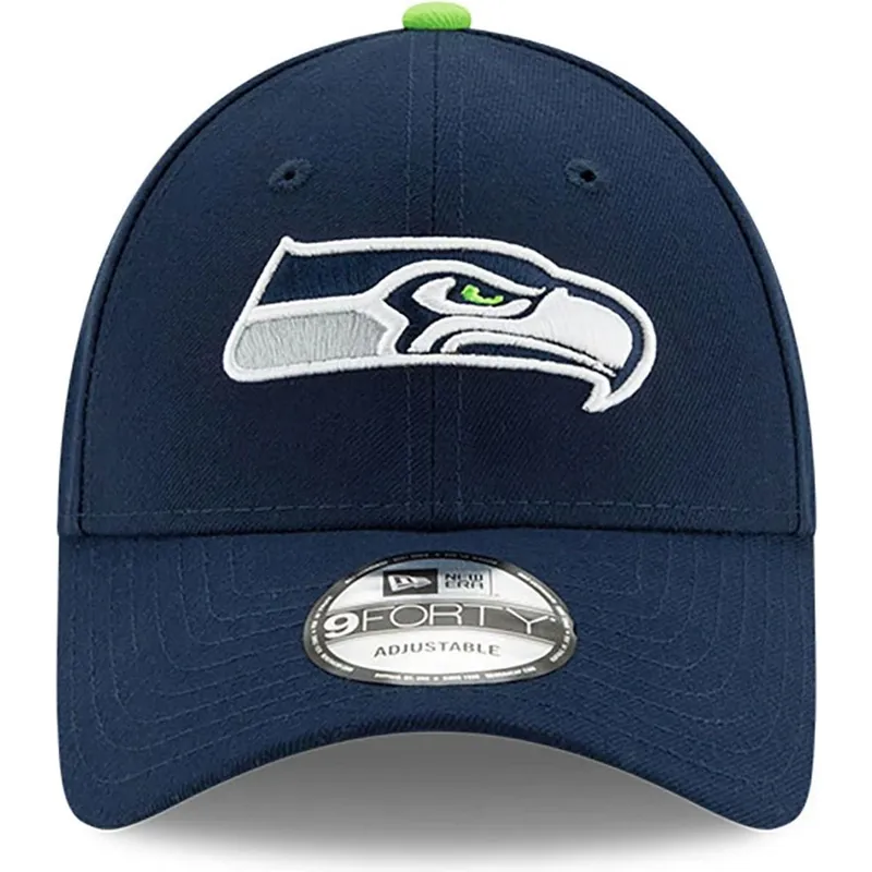 marineblaue-verstellbare-curved-cap-9forty-the-league-der-seattle-seahawks-nfl-von-new-era
