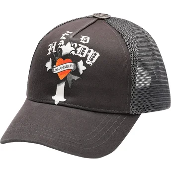 Ed Hardy Los Angeles Cross Black Trucker Hat