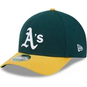 grune-und-gelbe-gebogene-kappe-snapback-9forty-m-crown-player-replica-von-oakland-athletics-mlb-von-new-era