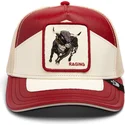 gorra-trucker-roja-y-blanca-toro-moto-lamba-raging-the-farm-de-goorin-bros