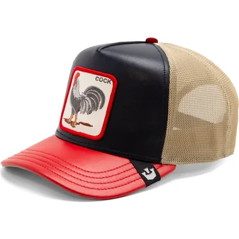 Gorra trucker blu navy e rossa gallo Shleather Cock The Farm di Goorin Bros.