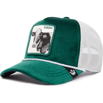 Casquette trucker verte et blanche vache Cash Emerald Cow...