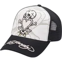 trucker-cap-schwarz-und-weiss-death-before-von-ed-hardy