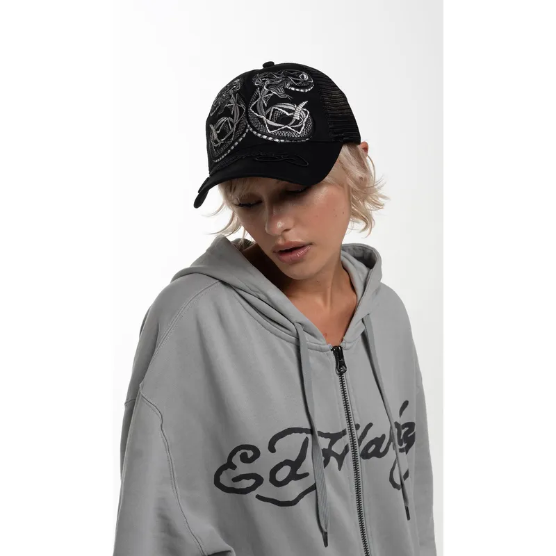 cappellino-trucker-nero-duo-black-snake-di-ed-hardy