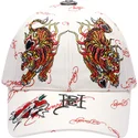 justerbar-beige-boejd-keps-med-tiger-flames-fran-ed-hardy