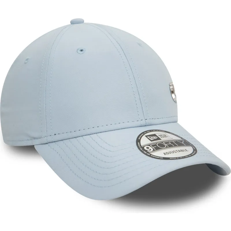 hellblaue-verstellbare-curved-cap-9forty-flawless-der-new-york-yankees-mlb-von-new-era