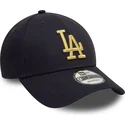 verstellbare-dunkelblaue-9forty-metallic-kappe-mit-gebogenem-schirm-und-goldenem-logo-der-los-angeles-dodgers-mlb-von-new-era