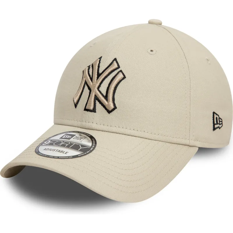 bezowa-regulowana-czapka-z-zakrzywionym-daszkiem-z-czarnym-logo-9forty-team-outline-new-york-yankees-mlb-new-era