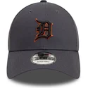 casquette-courbee-grise-ajustable-avec-logo-orange-9forty-side-patch-detroit-tigers-mlb-new-era