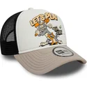 casquette-trucker-blanche-beige-et-noire-9forty-a-frame-tom-et-jerry-looney-tunes-new-era